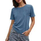 Cicy Bell Womens Summer Short Sleeve T-Shirts Trendy Casual Crew Neck Tops Loose Fit Basic Tees