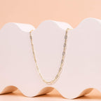 PAVOI 14K Gold Plated Curb Paperclip Box Sphere Bead Snake Herringbone and Figaro Chain Adjustable Necklace