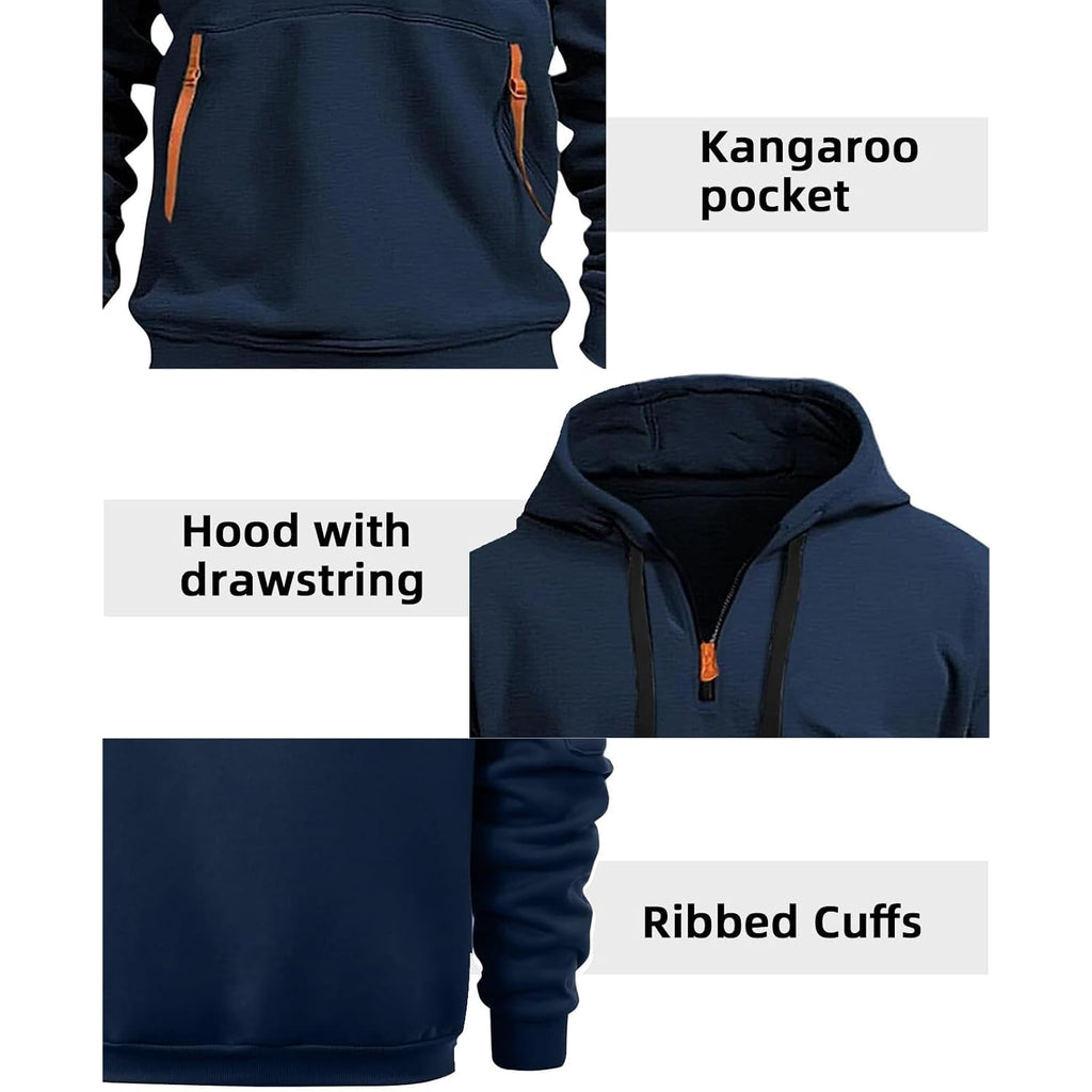 Tactical Hoodies For Men Quater Zip Up Pullover Sweatshirt Casual Workout Mens Hoodies With Pockets