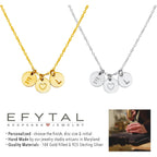 EFYTAL Initial Necklaces for Women, 14K Gold or 925 Sterling Silver Initial Necklace, Custom Necklace, Personalized Pendant