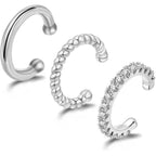 3Pcs Ear Cuffs Non Piercings Gifts for Girls Women, Teen Gifts Trendy Stuff Gold Silver Clip On Cuff Earrings Set Jewelry