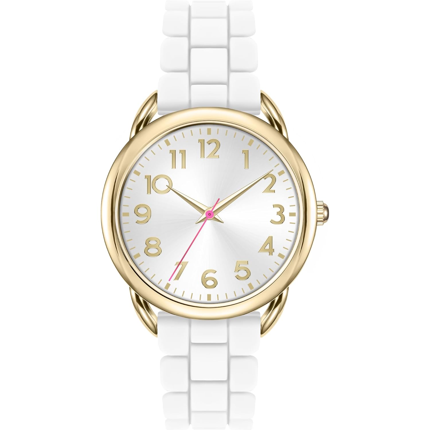 Asan Ge Analog Watch for Women Large Numerals Face Easy Time Reading Silicone Strap Casual Watch Water Resistant 100 feet