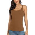 Women's Cotton Tank Top with Shelf Bra Adjustable Wider Strap Camisole Basic Cami Tanks