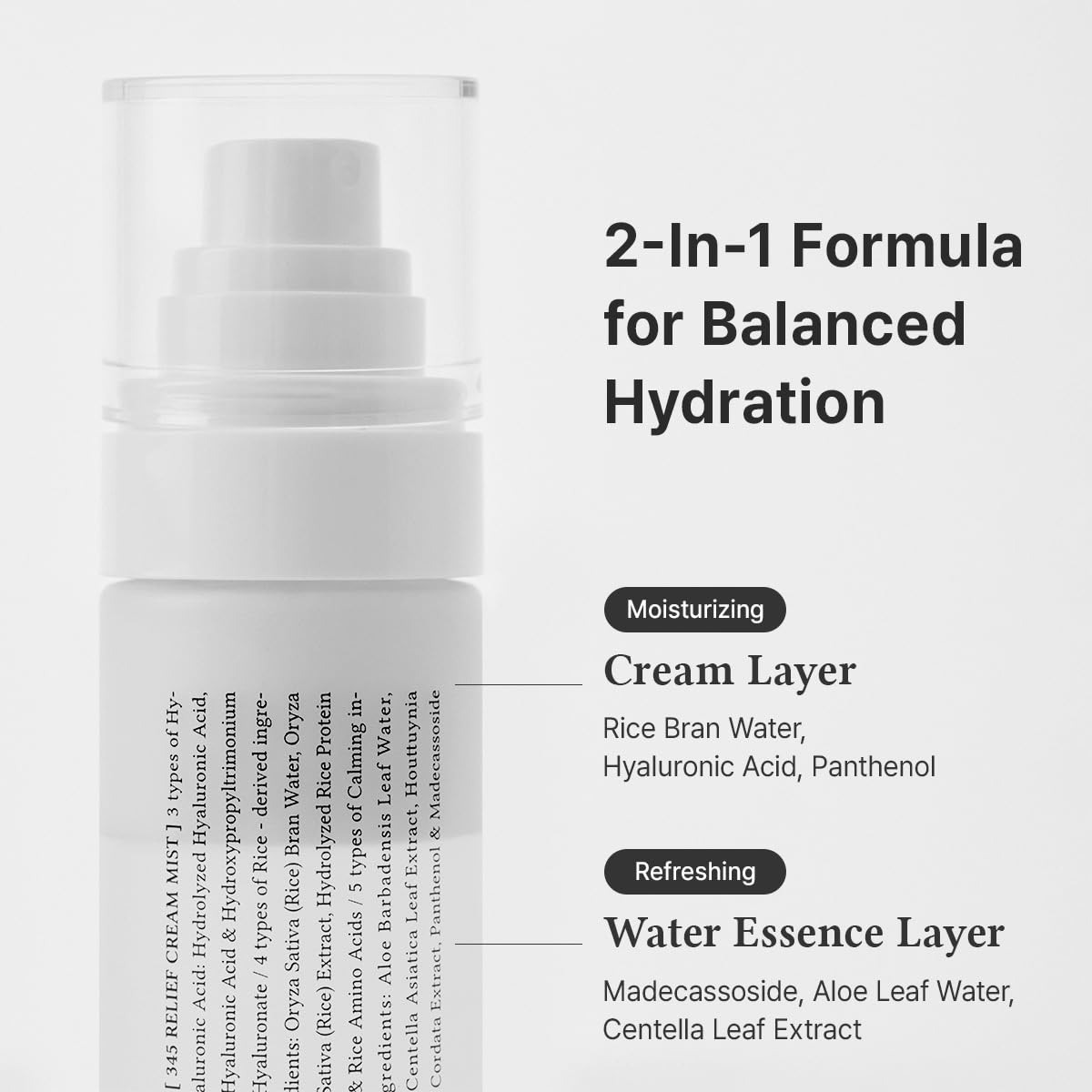 Dr.Althea 345 Relief Cream Mist | Hyaluronic Acid & Panthenol For Hydration And Calming Skin Irritation | Milky Facial Mist Spray Before Makeup And Travel Essential | Vegan Korean Skincare, 3.38 Fl Oz