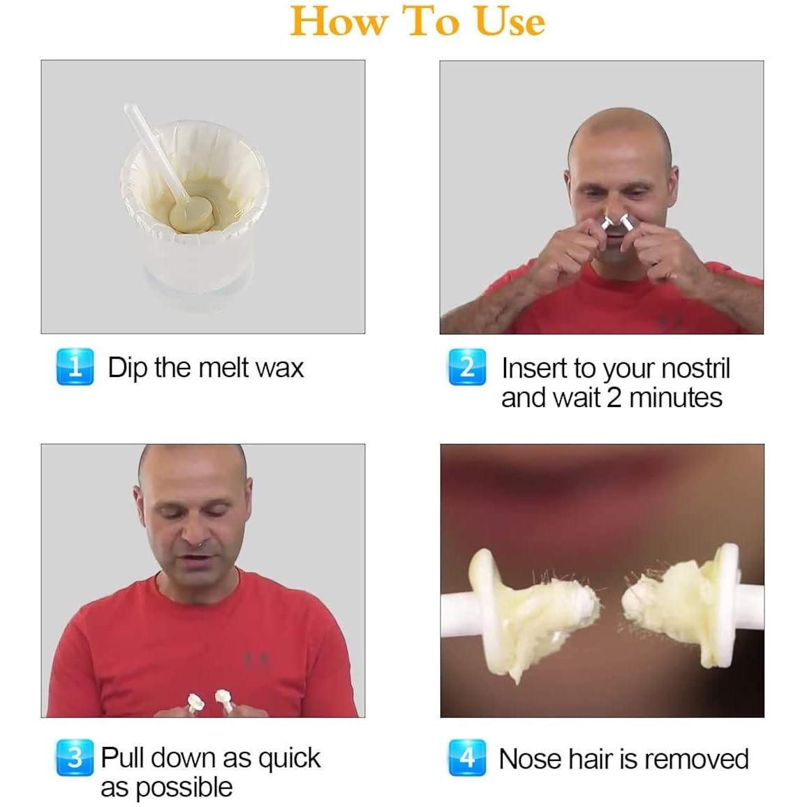 Nose Wax Kit for Men & Women | 100g Wax, 30 Applicators (15-20 Uses) | Painless Nasal & Ear Hair Removal | Fast 3-Min Removal | Safe Hair Remover Kit for Nose & Ear Hair | Waxing Kit for Men