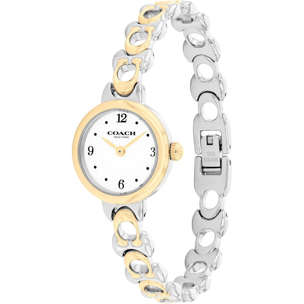 Coach Iris Women’S Quartz Analog Watch - Bracelet With Signature Design, Classic Round Case, Modern Minimalist Timepiece - Gift For Her 22.5M