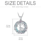 TOUPOP Mothers Gifts for Mom, Mother and Daughter/Son Necklace Sterling Silver Tree of Life Pendant with Austrian Crystal Jewelry Birthday Gifts for Women