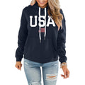 Womens 4Th Of July Graphic Hoodie Sweatshirt Casual Usa Flag Long Sleeve Shirts Loose Pullover Tops
