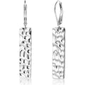 ALEXCRAFT 925 Sterling Silver Dangle Earrings for Women, 14K Gold Plated French Leverback Earrings, Hypoallergenic Lightweight Statement Hammer Square Bar Long Drop Earing for Women Trendy Jewelry