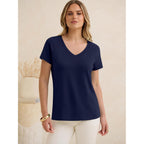ANRABESS Womens Tops Short Sleeve V Neck Shirts Summer Basic Tee Trendy Cute Tshirts 2026 Spring Casual Outfits
