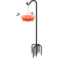 76'' Bird Feeder Pole, Heavy Duty Shepherds Hooks For Outdoor With 7-Prong Base, Adjustable Shepherds Hook For Hummingbird Feeder, Lanterns, Plants, Wedding Decor (1 Pack)