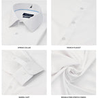 Nautica Slim Fit Mens Dress Shirts Long Sleeve Performance Polyester Fabric Wrinkle Free 4-Way Stretch