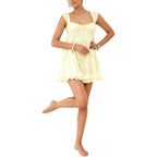 Women'S Summer Babydoll Mini Dress Spaghetti Strap Sleeveless Party Short Y2K Swing Dresses A Line Sundress