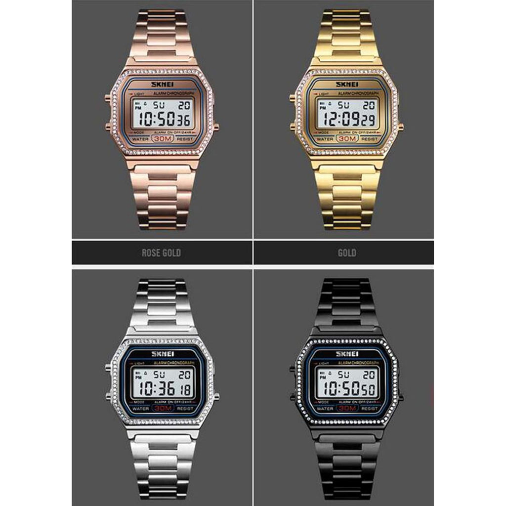 MASTOP Luxury Women Watches Full Steel Electronic LED Digital Fashion Ultra Thin Square Ladies Wrist Watches …