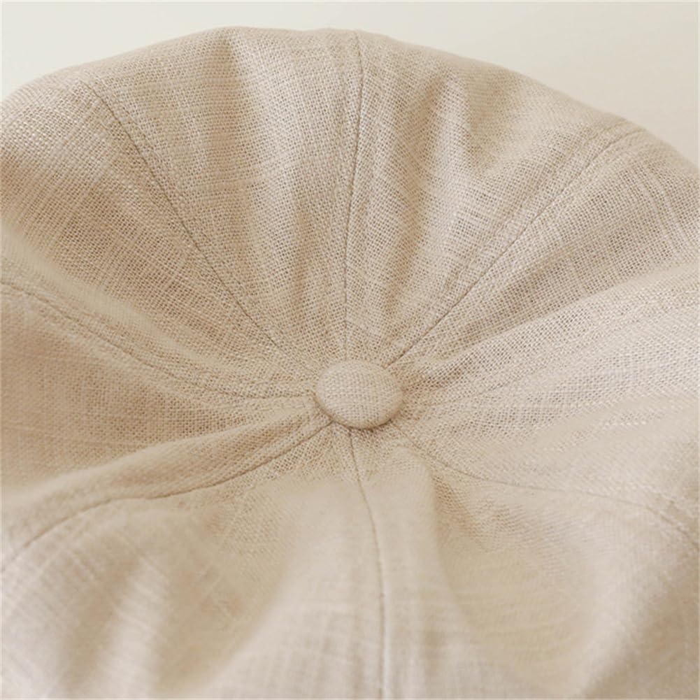 Summer Newsboy Cap For Women Breathable Linen Octagon Hat Wide Brim Gatsby Cabbie Cap Soft Paperboy Hat 2026