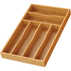 Bamboo Silverware Organizer, Bamboo Kitchen Drawer Cutlery Organizer, Utensil Holder, Flatware Organizer Tray (15.8"X9.5"X1.6")