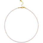 Freshwater Pearls Choker Necklace for Women Tiny Small Rice Pearl Strand Necklace 18K Gold Plated Bolo Lock