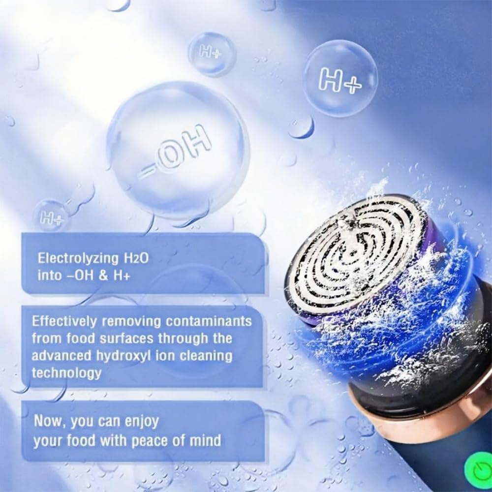 2026 New Produce Cleaner & Vegetable Cleaner With Oh-Ion Technology | Wireless Rechargeable Food Washer For Fruits Veggies Rice Meat Seafood Waterproof 10-Min Automatic Cleaning For Kitchen