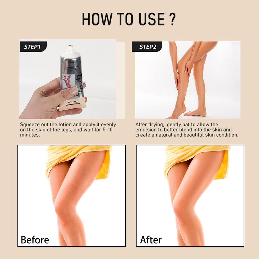 O’Cheal Waterproof Leg Makeup Cream, No Transfer Tattoo Cover Up&Scar Concealer, Long Lasting Body Foundation For Flawless Skin, Leg Varicose Vein Cover Up, Suitable All Skin Tones (Nature)