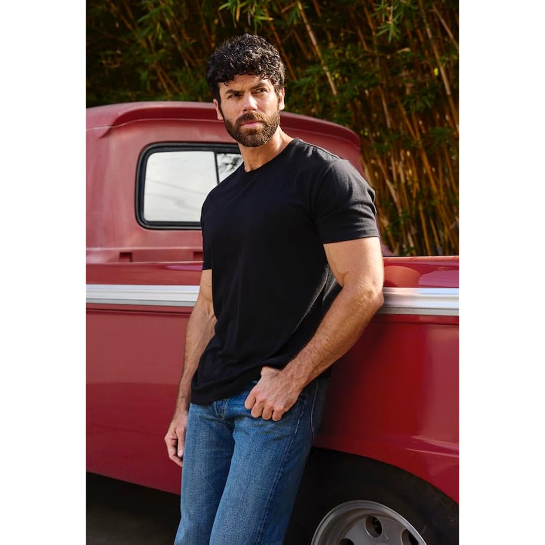 Fresh Clean Threads Men'S Crew Neck T-Shirts – Short Sleeve, Fitted Style, Soft Cotton-Poly Blend, Tag-Free Comfort