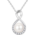 Iefil Mothers Day Gifts for Wife Women - 10-11mm Cultured Freshwater Pearl Necklace, Infinity Pearl Necklace, Anniversary Birthday Gifts for Wife Mom Girlfriend, 925 Sterling Silver