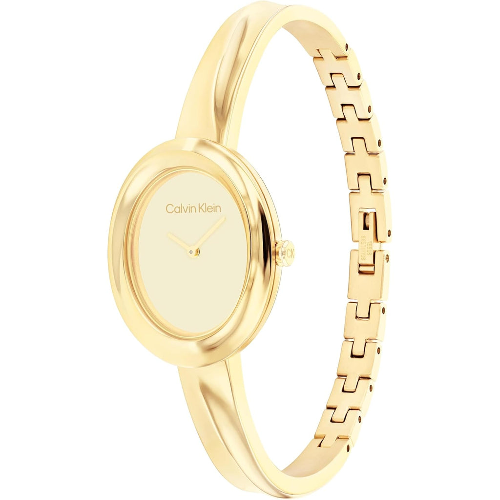 Calvin Klein Women'S Twisted Bezel - 24Mm 2H Quartz Watch - Adjustable Stainless Steel Bangle - Water Resistance 30 Meters – Premium Fashion For All Occasions - Gift For Her