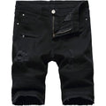 Men'S Casual Denim Shorts Classic Fit Ripped Distressed Summer Jeans Shorts