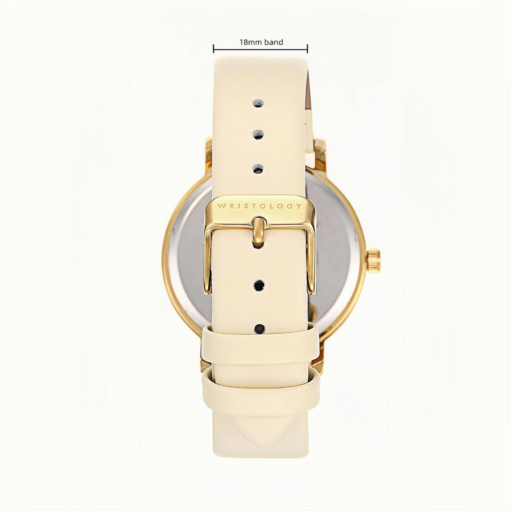 Maxi Crystal Womens Watch - Interchangeable Genuine Leather Band - Large Easy To Read Watch With Second Hand For Women, Nurses, Teachers Moms