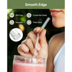 18-Pack Glass Straws, Reusable Clear Glass Drinking Straws Set, 8.5 Inch X 10Mm - Includes 8 Straight And 6 Bent With 4 Straw Cleaner Brush, Perfect For Smoothies, Milkshakes, Juice, Tea