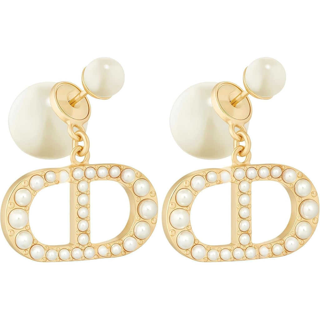 18K Gold Plated Copper Pearl Earrings Non Allergenic Birthday Gift Baroque Exquisite Jewelry Shining And lustrous Earrings For Women