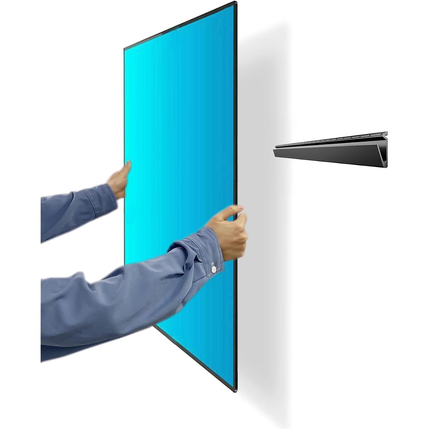 No Stud Tv Wall Mount, 32 To 75 Inch Drywall Studless Tv Bracket, Up To 150 Lbs, No Damage, No Drill, No Screws, Easy Install Low Profile Tvs Mount, Include All Hardware