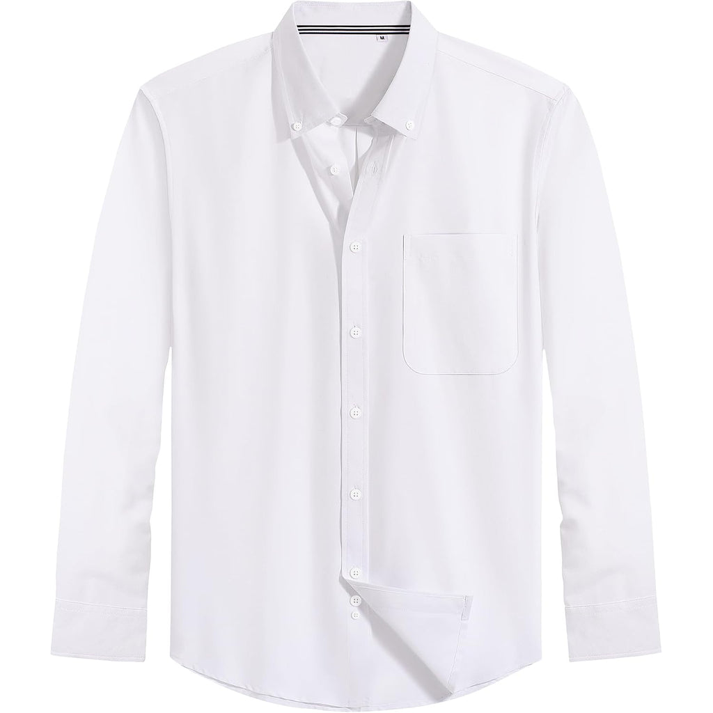 J.Ver Men'S Oxford Shirt Solid Casual Button Down Collar Shirts Long Sleeve Dress Shirts With Pocket