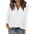 Women Blouses Chiffon Long Sleeve Button Down Shirts Business Causal Dressy Work Top V Neck Summer Spring Clothes
