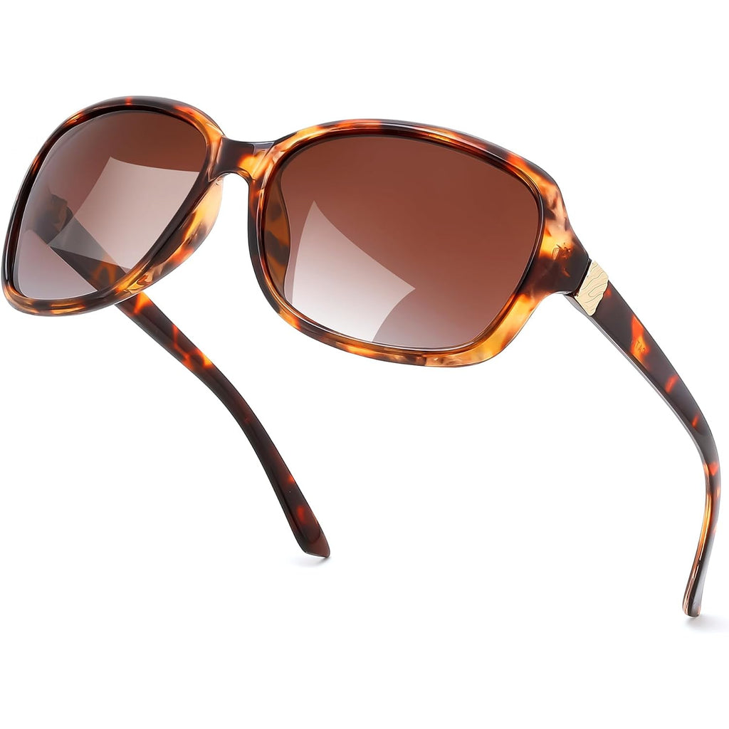Feisedy Polarized Sunglasses For Women Classic Vintage Square Wraparound Uv400 Protection Shade B0309