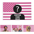 Custom Pink America Flag 3X5 Ft Personalized Flags Design Your Image Funny Tapestry Poster For Decorate Clubs Concerts Bars University Dormitories Living Rooms Bedrooms