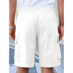 Runcati Mens Cargo Shorts Chino Cotton Drawstring Casual Shorts Summer Twill Outdoor Short Pants