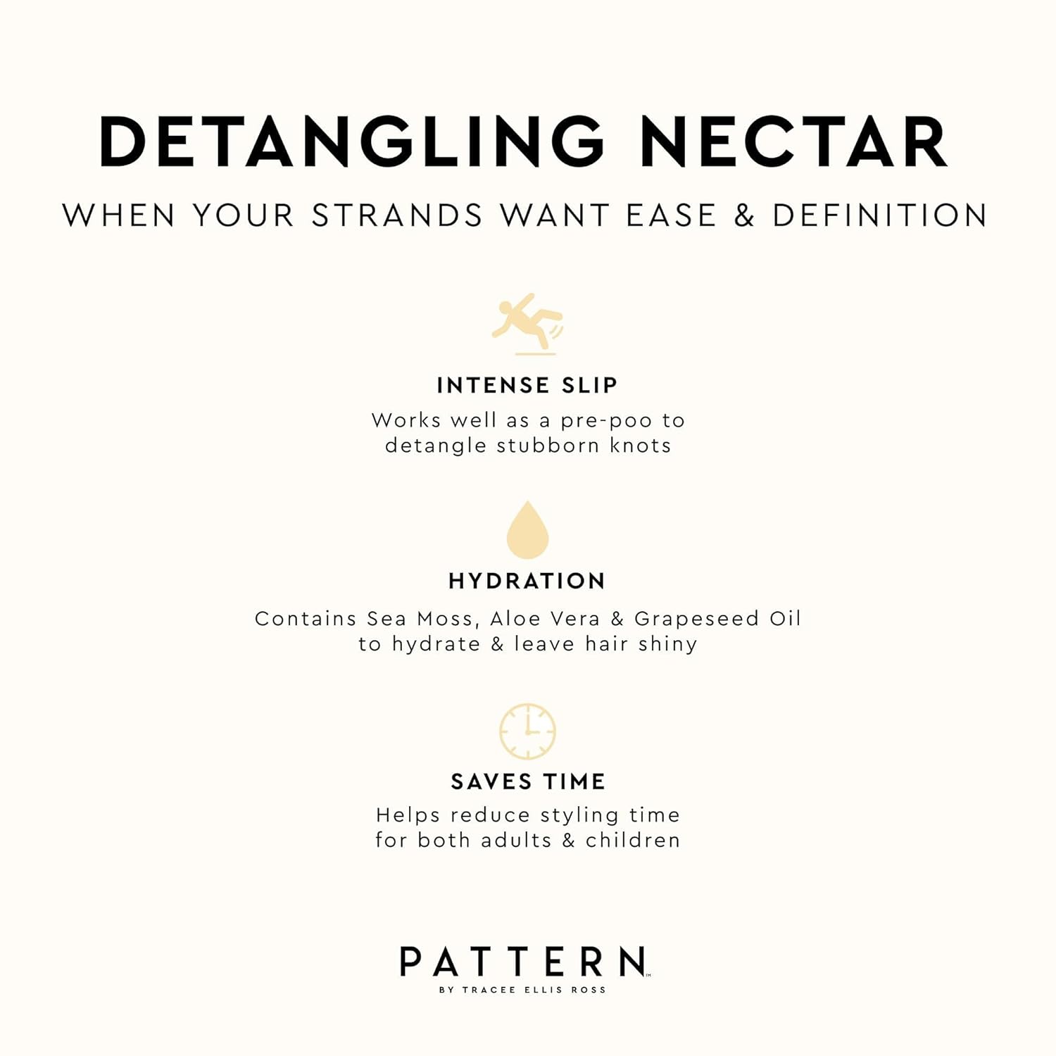 PATTERN Beauty by Tracee Ellis Ross Detangling Nectar w Sea Moss for Curly Hair 3a-4c, Great for Knots, Tangles and Matting