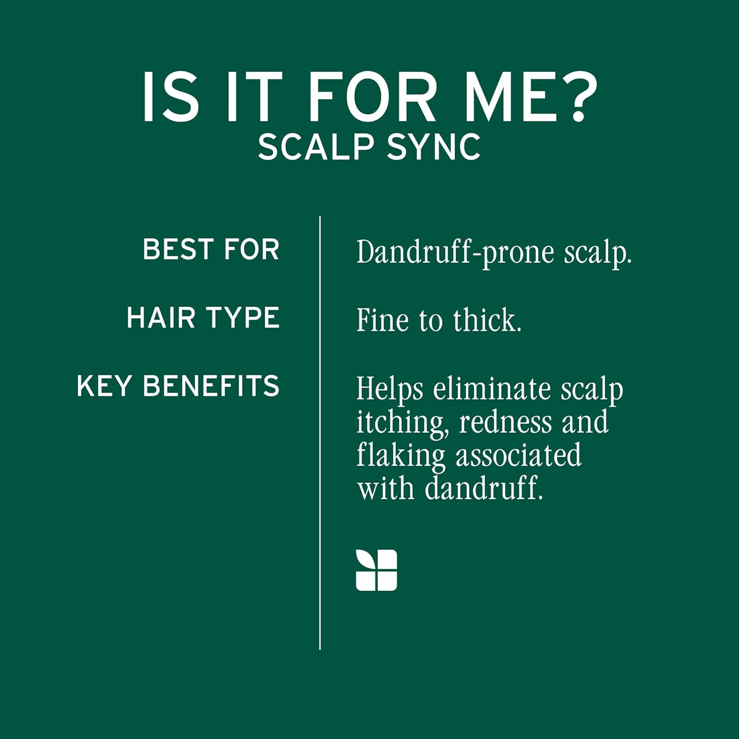 Biolage Scalp Sync Anti-Dandruff Shampoo - Controls Itchy Scalp, Deeply Cleanses Hair, Moisturizing Dandruff Treatment, With Zinc Pyrithione, Vegan & Cruelty-Free, 1.7 FL Oz