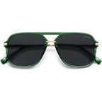 SOJOS Sunglasses for Women & Men, Square, Retro, Polarized Lens, Trendy Aviator, 90s Shades Green/Grey