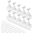 Nail Stand for Press On Display Practice for Acrylic Nails, Magnetic Fake Nail Tips Holder for Nails Painting Tools and Designs with Reusable Double-Sided Tape for Home DIY Art Salon Supplies (White)