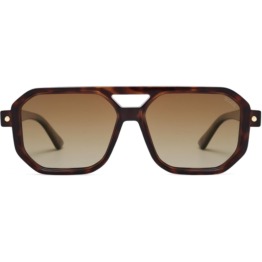 Sojos Retro Polarized Square Aviator Sunglasses For Women Men Vintage 70S Uv400 Protection Shade Sj2609