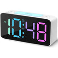 Cadmos 110Db Extra Loud Alarm Clock For Heavy Sleepers Adults, Digital Clock With 7 Color Night Light, Rgb Display, Dual Usb Charger, Small Clocks For Bedrooms, Kids, Teens (White+Rgb)