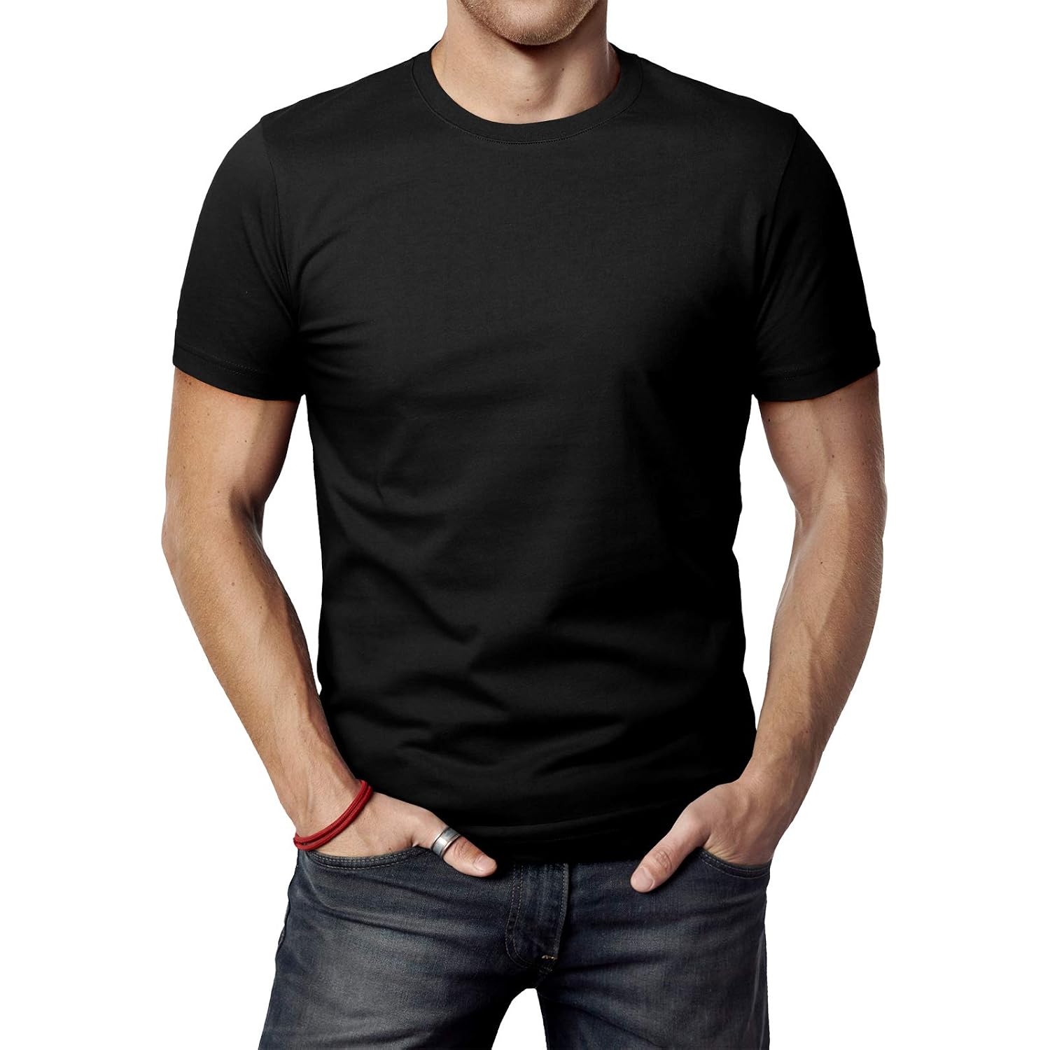 H2H Mens Casual Slim Fit Short Sleeve T-Shirts Soft Lightweight V-Neck/Crew-Neck Size Xs To 3Xl