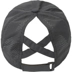 HGGE Womens Criss Cross Ponytail Baseball Cap High Messy Bun Ponycap Trucker Hat Quick Drying Mesh Dad Hat for Outdoor Sports Dark Grey