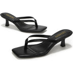 Women'S Kitten Heels Sandals Square Open Toe Flip Flop Heels 1.8-2 Inch Heeled Sandals For Women