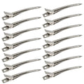 24 Packs Duck Bill Clips, Bantoye 3.5 Inches Rustproof Metal Alligator Curl Clips With Holes For Hair Styling, Hair Coloring, Silver