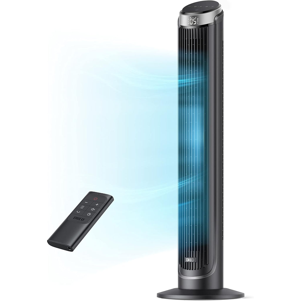 Dreo Tower Fan For Bedroom, 90° Oscillating Fans That Blow Cold Air | 26 Ft/S Powerful Airflow, 28Db Quiet Fan, 5 Speeds, 4 Cooling Modes, 12H Timer, 40" Standing Floor Fan For Home Office