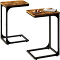 Qeeig C Table Side Table Set Of 2 Living Room Sets C Shaped Couch Tray End Tables Farmhouse, Rustic Brown (017-30Bn)