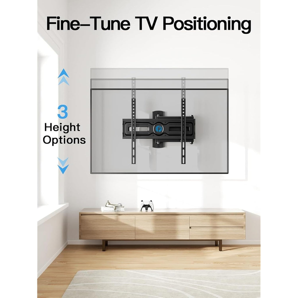 Pipishell Full Motion TV Wall Mount for Most 26-65 inch Flat & Curved TVs up to 77 lbs, Adjustable Bracket Height, Corner TV Mount with Single Articulating Arm, Max VESA 400x400mm, PIMF9