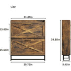Maupvit Shoe Storage Cabinet With 2 Flip Drawers, Freestanding Shoe Organizer With Metal Legs For Entryway, Narrow Shoe Rack Cabinet, Rustic Brown